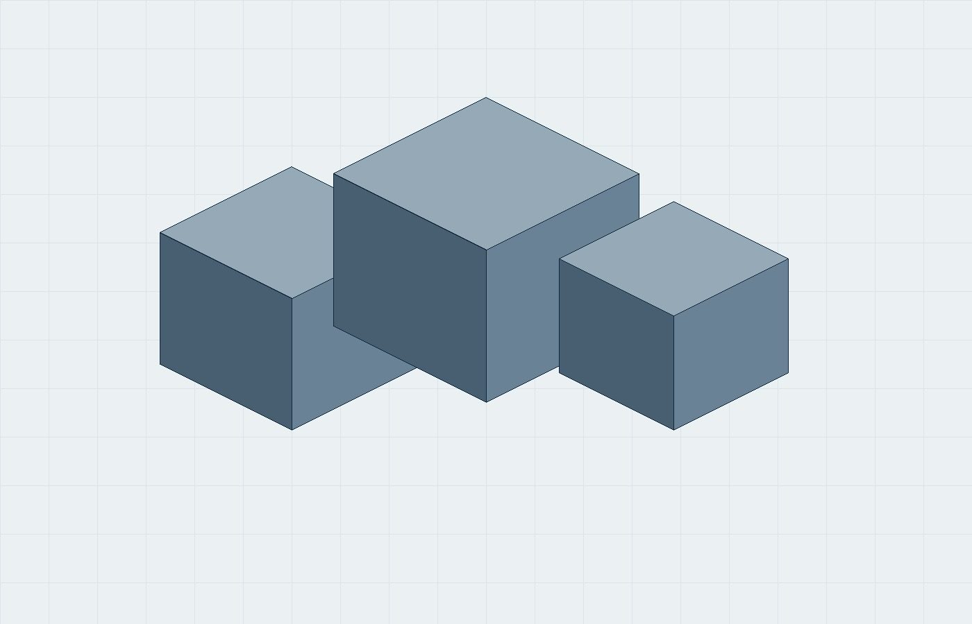 Three stacked cubes, the Frontier Block Capital mark, representing research, relationships and execution